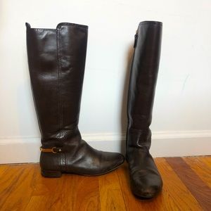 Tory Burch tall riding boots, chocolate brown, size 8M